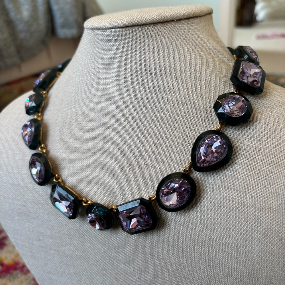 J.Crew Navy and Lavender Jewel Box Necklace - Picture 2 of 4